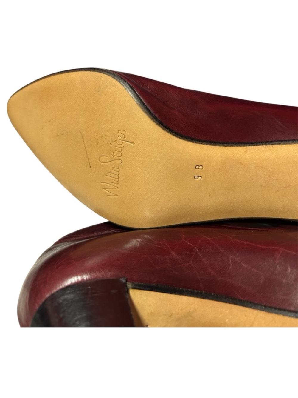 Walter Steiger Vintage Luxury Burgundy Pointed Patent Leather Banana Heels - Picture 7 of 8